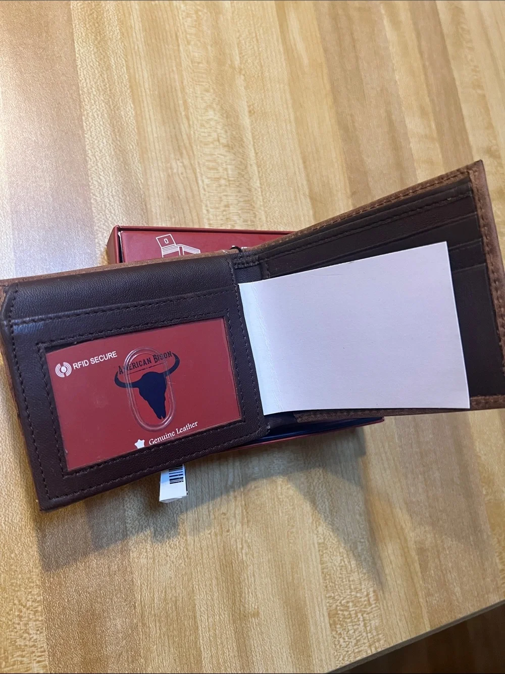 #2562**”5x5”Men's Brown Genuine Leather Bifold Wallet
